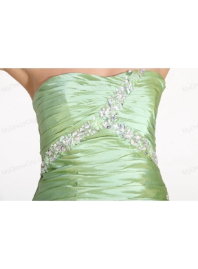 Apple Green Sweetheart Prom Dress with Beading and Ruching