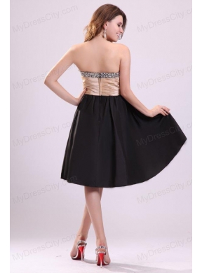 Discount A-line Sweetheart Knee-length Beading Taffeta Prom Dress