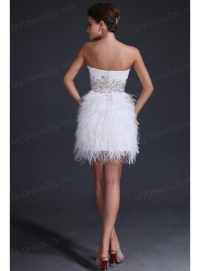 White Short Sweetheart Prom Dress with Embroidery and Beading