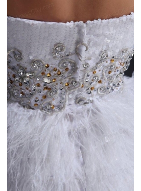 White Short Sweetheart Prom Dress with Embroidery and Beading