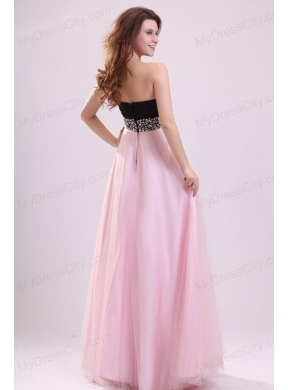 Empire Baby Pink Sweetheart Beading and Ruching Chiffon Prom Dress