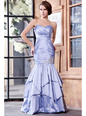 Mermaid Lavender Sweetheart Appliques with Beading Prom Dress