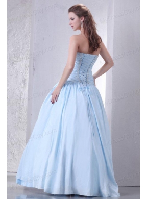 Sweetheart A-line Taffeta Beaded Decorate Prom Dress for 2014 Spring