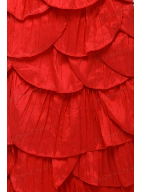 Wonderful Column Sweetheart Red Floor-length Prom Dresses with Beading