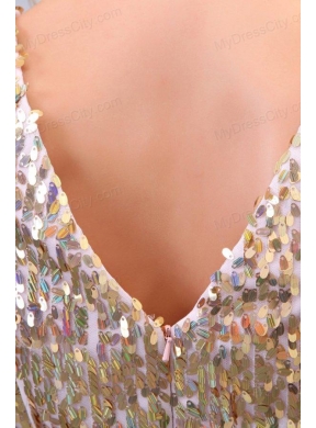 2013 Empire V-neck Sequins Knee-length Prom Dress