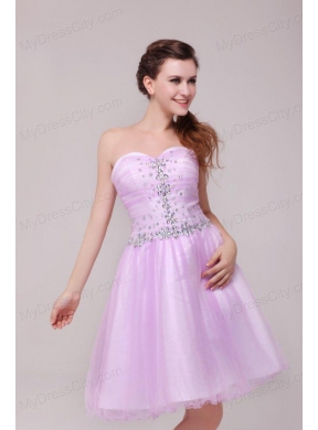 A-line Lavender Sweetheart Beading Prom Dress for Summer