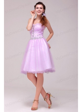 A-line Lavender Sweetheart Beading Prom Dress for Summer