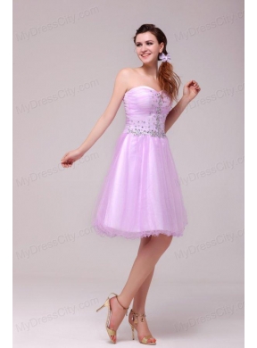 A-line Lavender Sweetheart Beading Prom Dress for Summer