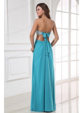 Empire Chiffon Sweetheart Beading and High Silt Floor-length Prom Dress