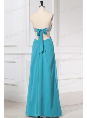 Empire Chiffon Sweetheart Beading and High Silt Floor-length Prom Dress