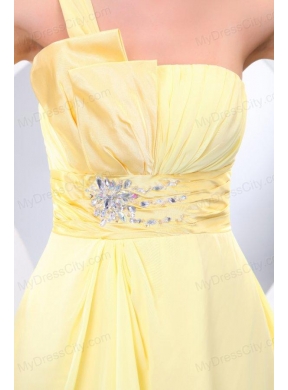 Empire One Shoulder Beading Chiffon Short Prom Dress Prom Dress