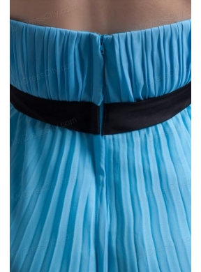 Empire Strapless Chiffon Aqua Blue Knee-length Prom Dress