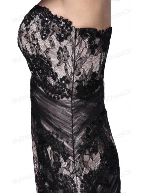 Mermaid Black Sweetheart Lace Floor-length Prom Dress