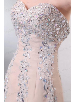 Mermaid Champagne Sweetheart Beading Chiffon Prom Dress