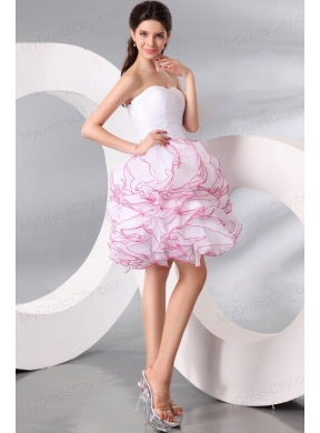 White Princess Sweetheart Knee-length Prom Cocktail Dress