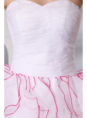 White Princess Sweetheart Knee-length Prom Cocktail Dress