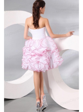 White Princess Sweetheart Knee-length Prom Cocktail Dress