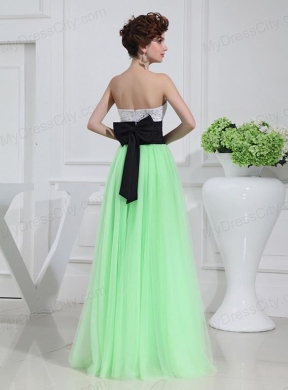 Apple Green Sweetheart Floor-length Sequins Apple Green Prom Dress