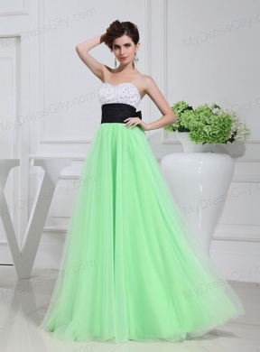 Apple Green Sweetheart Floor-length Sequins Apple Green Prom Dress