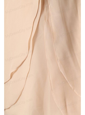 Champagne Sweetheart Knee-length Chiffon Prom Dress with Ruche