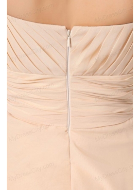 Champagne Sweetheart Knee-length Chiffon Prom Dress with Ruche