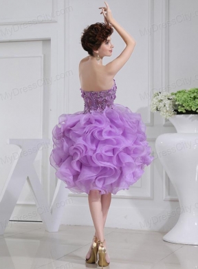 Ball Gown Sweetheart  Hand Made Flower and Applique Organza Prom Dress