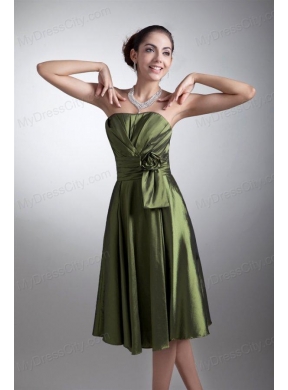 Simple Green Column Sweetheart Knee-length Ruching Prom Dress