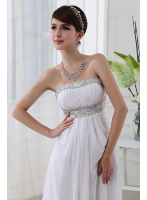 Strapless Beading and Ruching Backless Prom Dress