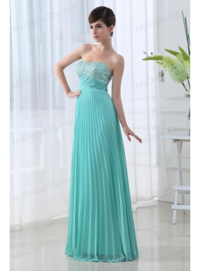 Apple Green Sweetheart Empire Pleats Floor-length Prom Dress