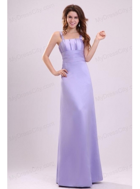 Cheap Lavender Column Straps Ruching Taffeta Floor-length Prom Dress