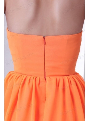 Sweetheart Empire Mini-length Beaded Decorate Prom Dress in Orange