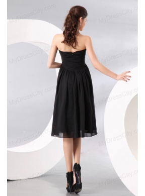 Black Sweetheart Beading and Ruching Empire Prom Dress