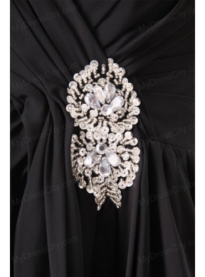 Black Sweetheart Beading and Ruching Empire Prom Dress