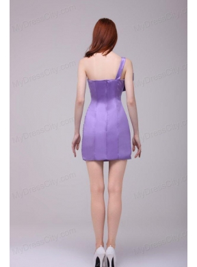 Column Lavender Strapless Bows Mini-length Prom Dress