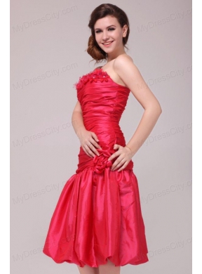 Red Mermaid Strapless Appliques and Ruching Prom Dress