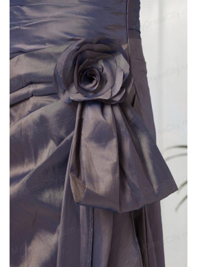 Elegant Column Grey Sweetheart Long Taffeta Prom Dress with Ruching