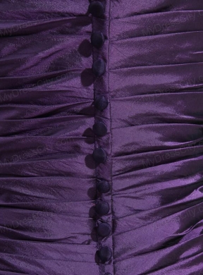 Strapless Floor-length Beading Taffeta Eggplant Purple Prom Dress