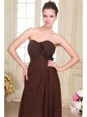 Sweetheart Hand Made Flowers Chiffon Prom Dress with Detachable Straps