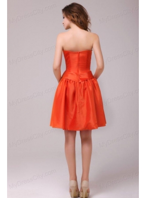 A-line Sweetheart Sashes Taffeta Orange Red Prom Dress