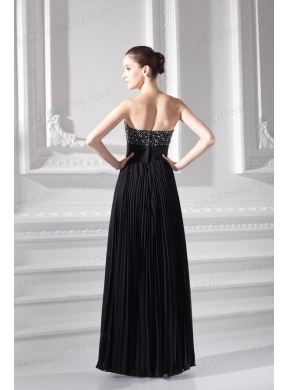 Chiffon A-line Strapless Prom Dress with Beading and Pleats