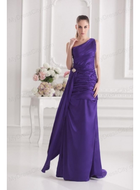 Column One Shoulder Floor-length Taffeta Prom Dress