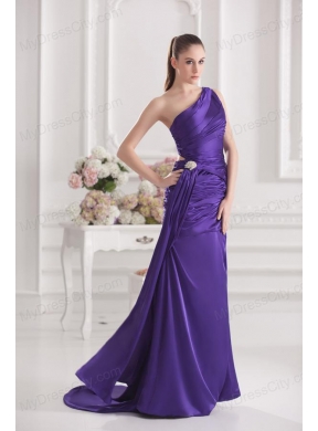 Column One Shoulder Floor-length Taffeta Prom Dress