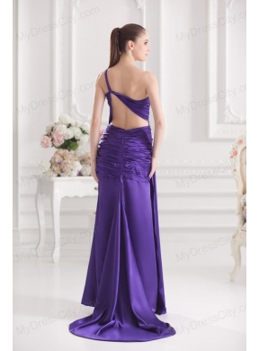 Column One Shoulder Floor-length Taffeta Prom Dress