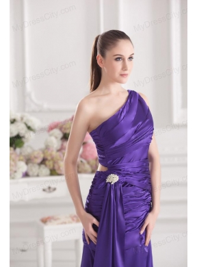 Column One Shoulder Floor-length Taffeta Prom Dress