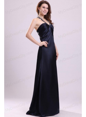 Halter Top Neck Sweep Train Beaded Decorate Prom Dress for Spring