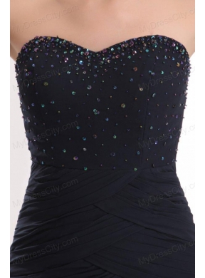 Mermaid Sweetheart Black Chiffon Beaded Decorate Prom Dress for Women