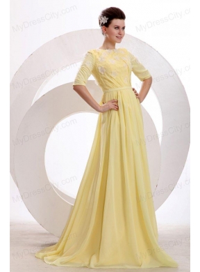 light yellow dress with sleeves