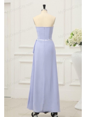 Strapless Empire Chiffon Ankle-length Prom Dress with Ruche