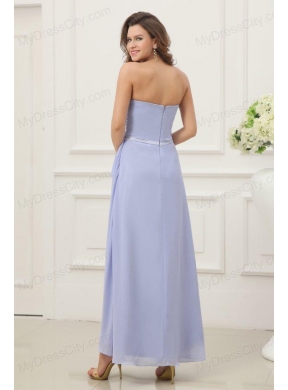 Strapless Empire Chiffon Ankle-length Prom Dress with Ruche