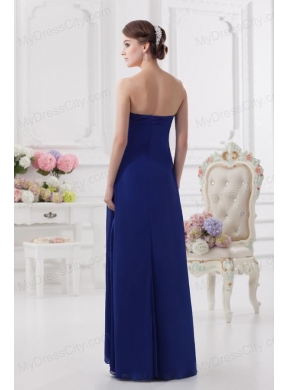 Sweetheart Dark Blue Appliques Floor-length Prom Dress